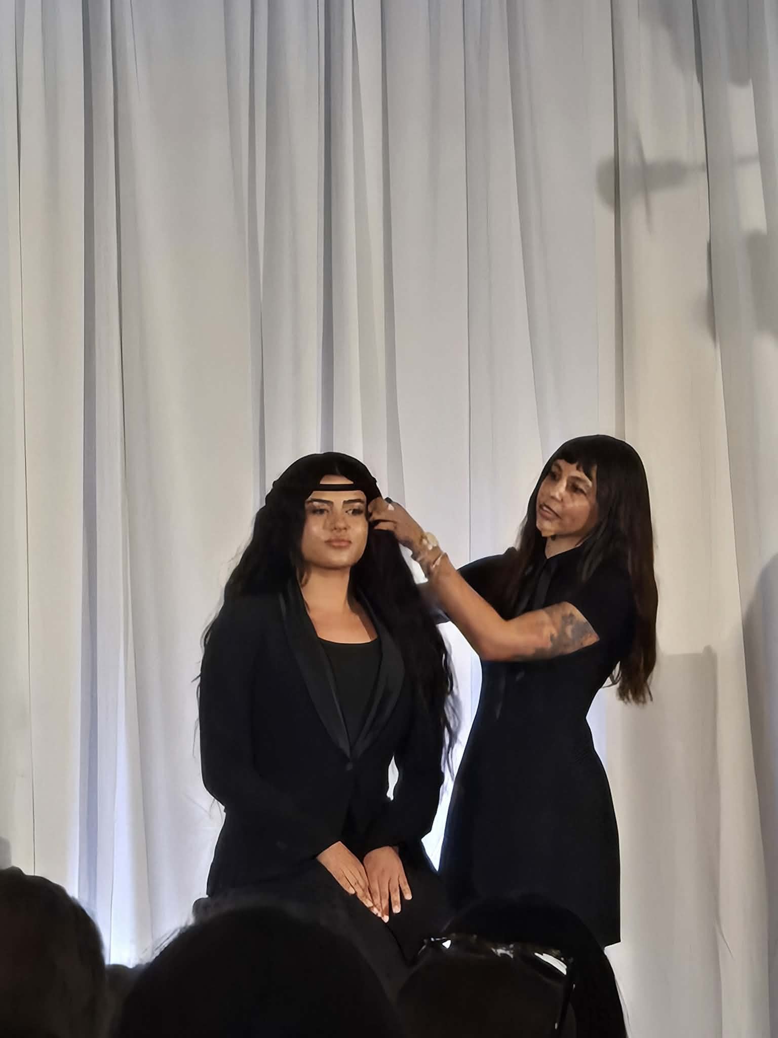 professional hair styling demonstration at R+Co Excursion – hair salon Chesapeake