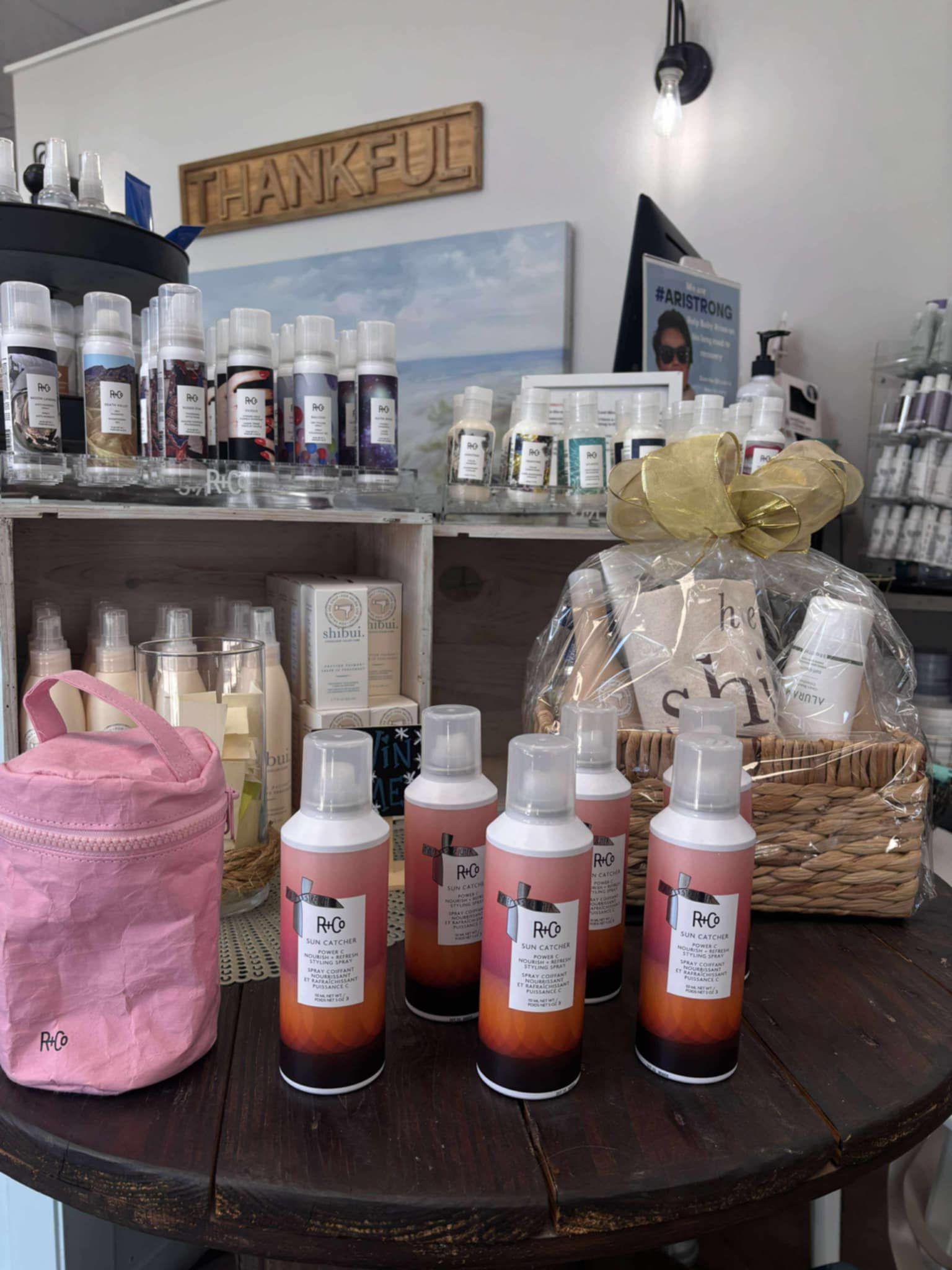 Professional haircare products at Coastal Roots Hair Salon